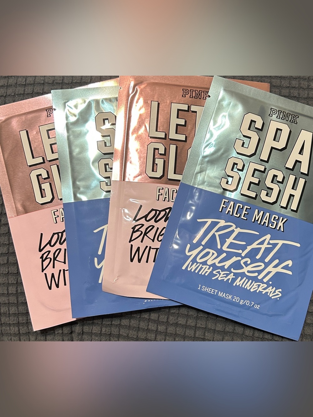 PINK Sheet Face Mask set of 4